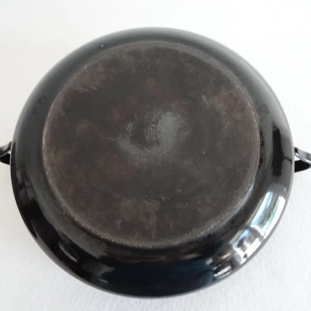 Black Dansk International 3 Quart Enamel Casserole Pot w/Lid Dutch Oven